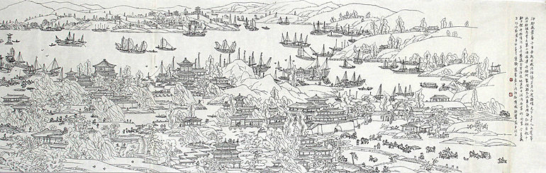 寇衡寇莹 《神都盛景图》线描长卷完成